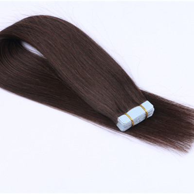 Tape in hair extension double drawn 100% virgin hair vendor 2# dark color cuticle aligned remy human hair HN203